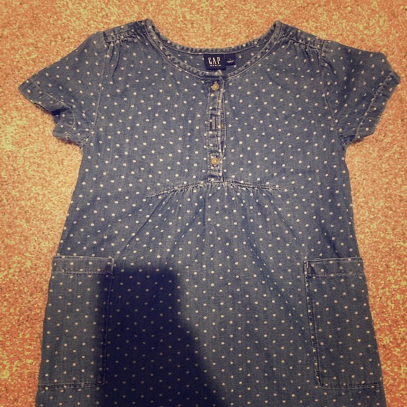 GAP Other - GAP Girls BNWOT denim polka dot dress